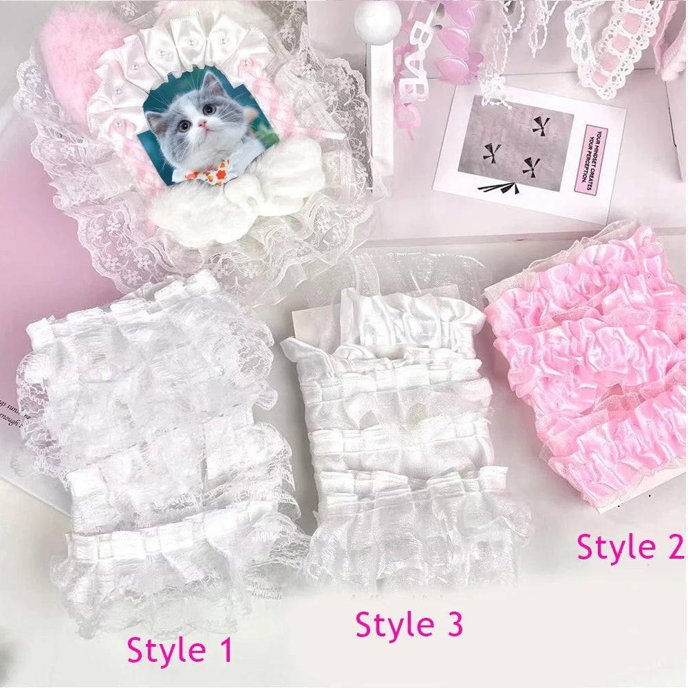 10pcs Plaid Lace Strips for DIY Sewing and Decor