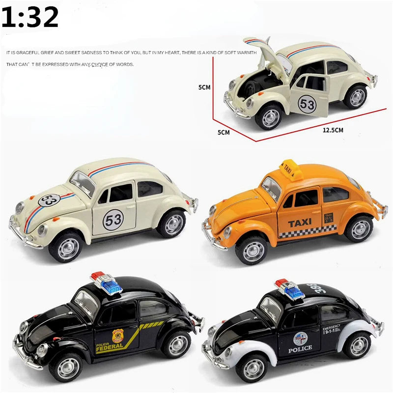 1:32 Beetle Alloy Car Diecasts Metal Classic Toy Model with Pull Back Function Vehicles for Child Gifts A931