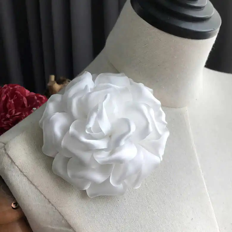10cm Satin Oversized Camellia Artificial Flower – Hand-Sewn DIY Embellishment