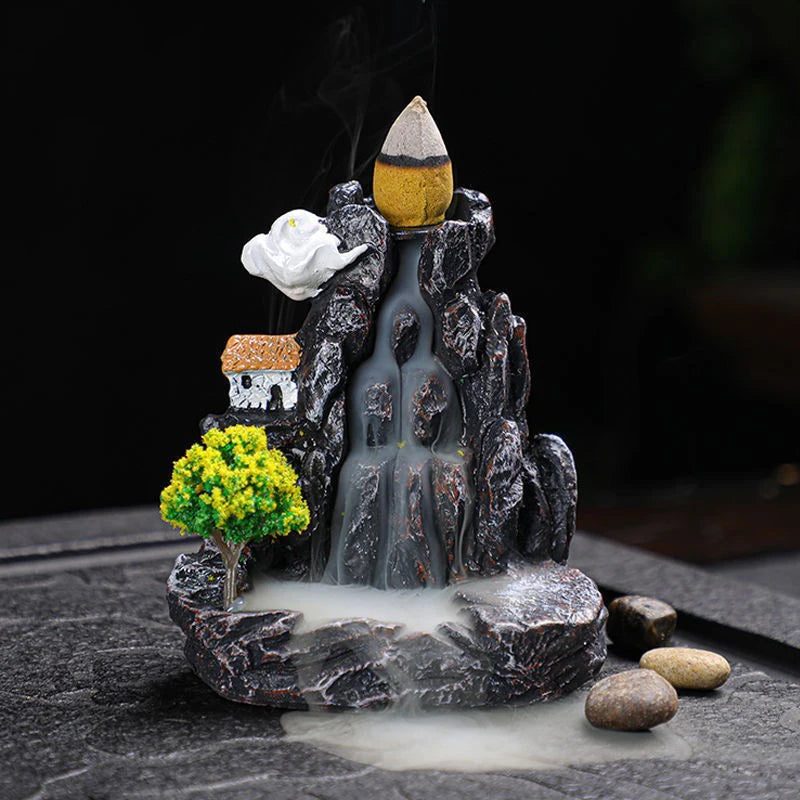 Backflow Incense Burner – Waterfall Aromatherapy Holder with Cones
