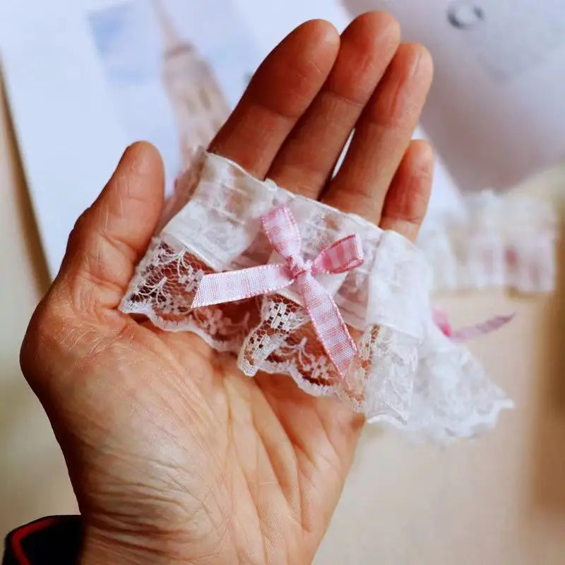 Plaid Bow Tie Lace Applique for DIY Crafts