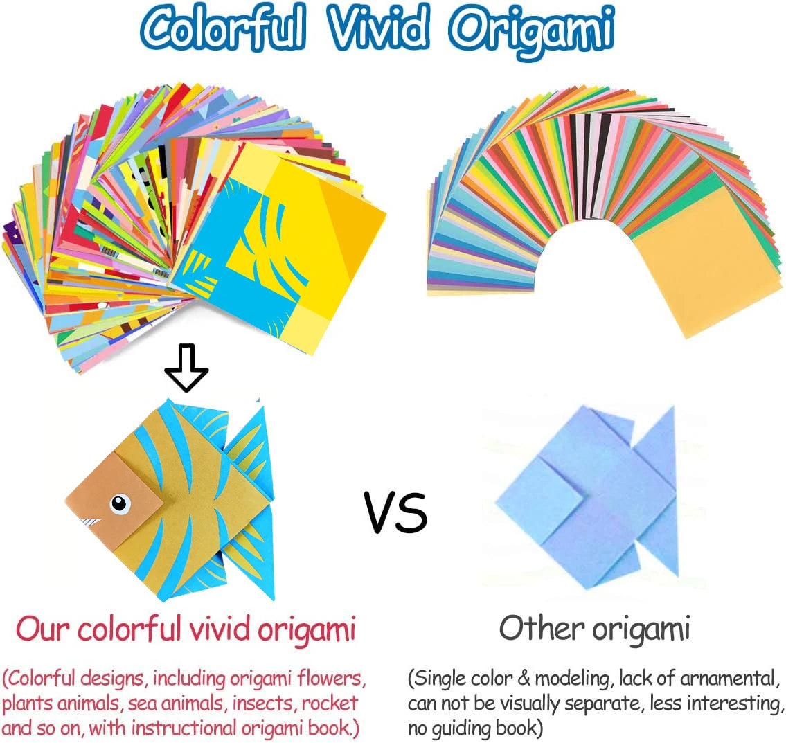Origami Kit with Paper and Guide Book for Kids