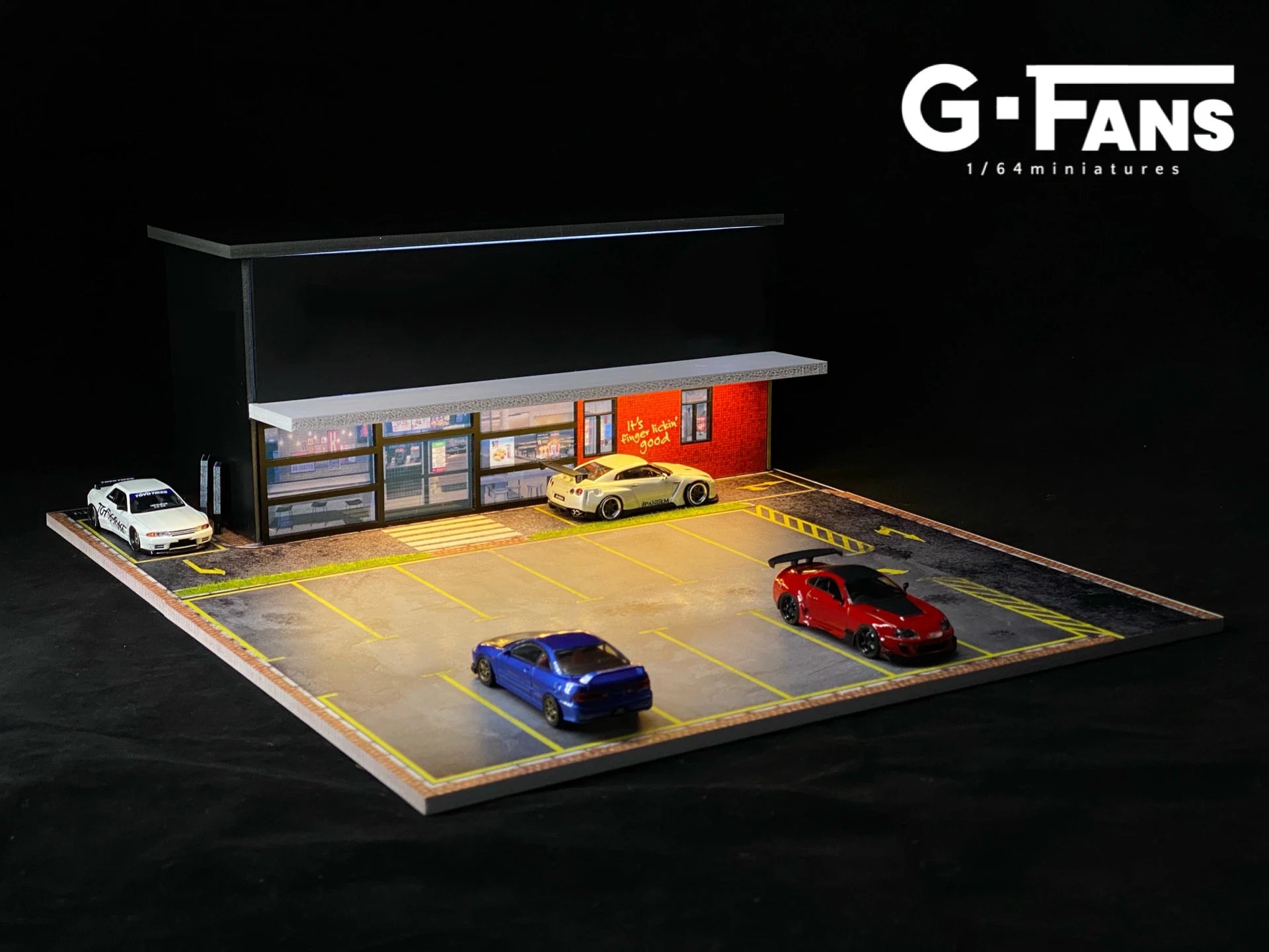 GFans 1:64 Scale Car Garage Diorama Model with LED Lights