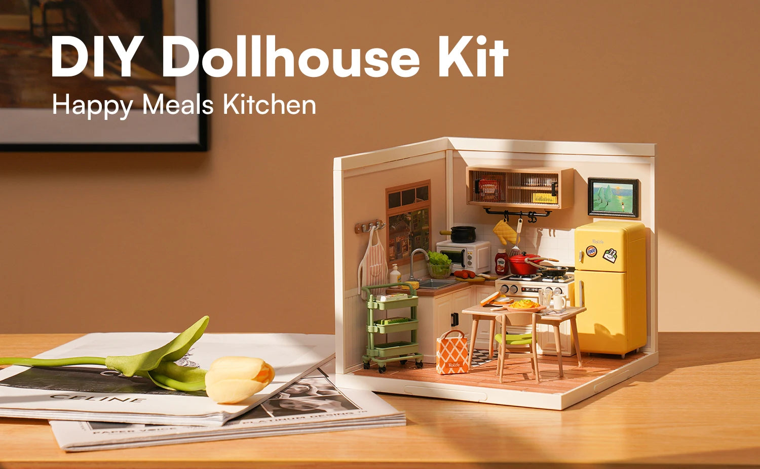 Robotime Rolife Mini Fast Food Kitchen DIY Model Kit