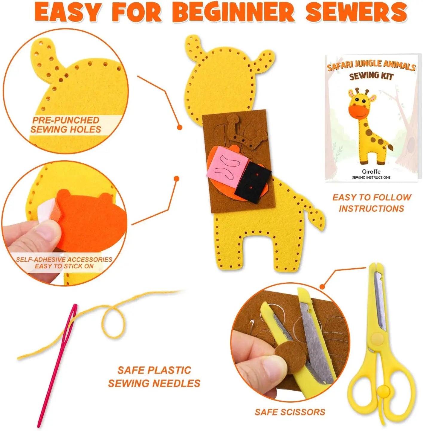 Woodland Animals DIY Felt Sewing Kit for Kids