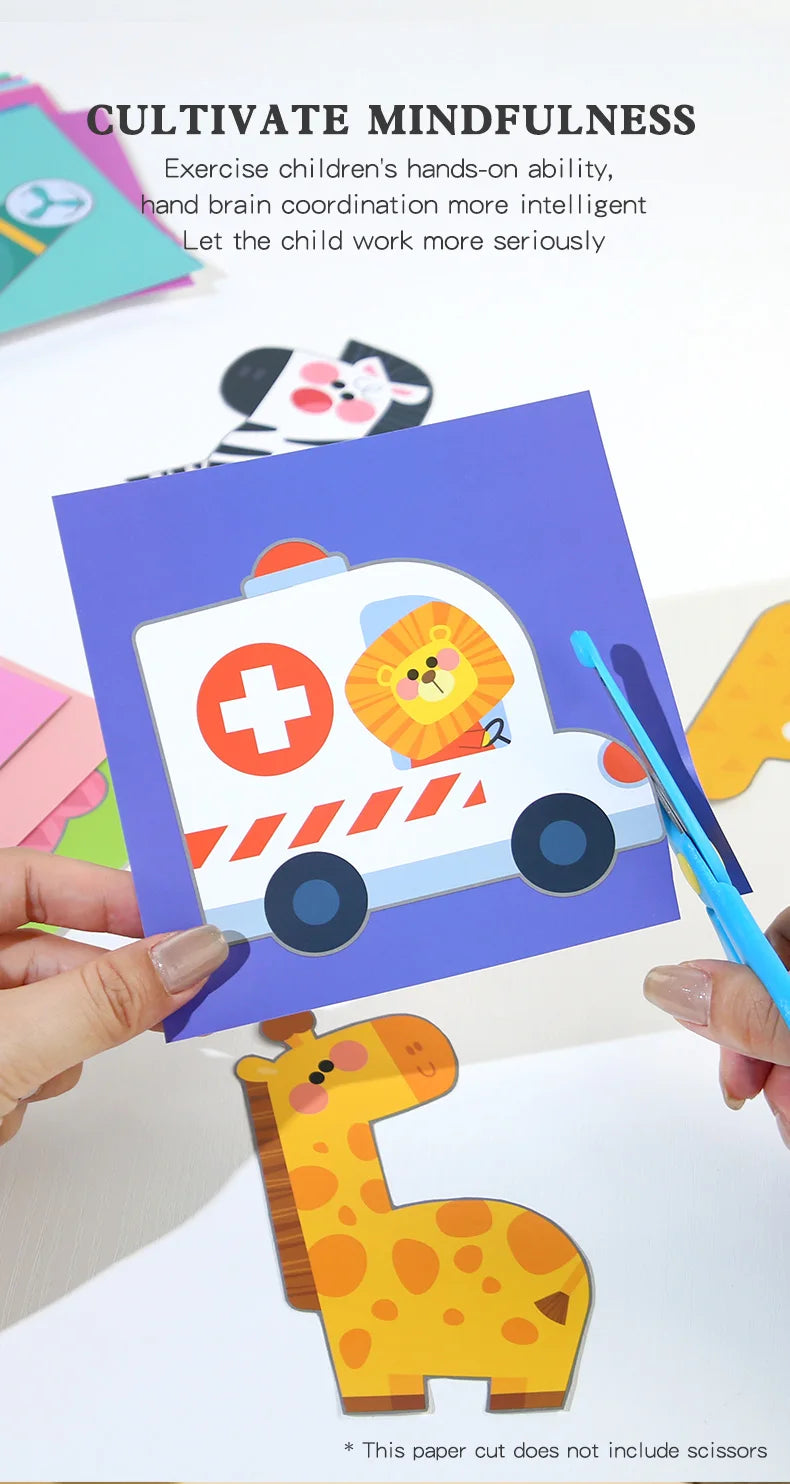 Kids Animal Origami Paper Cutting Book