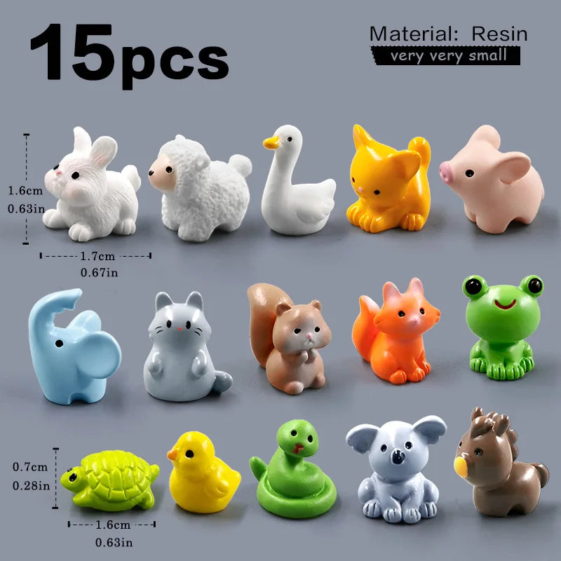10Pcs Mini Animal Figurines Garden Decorations