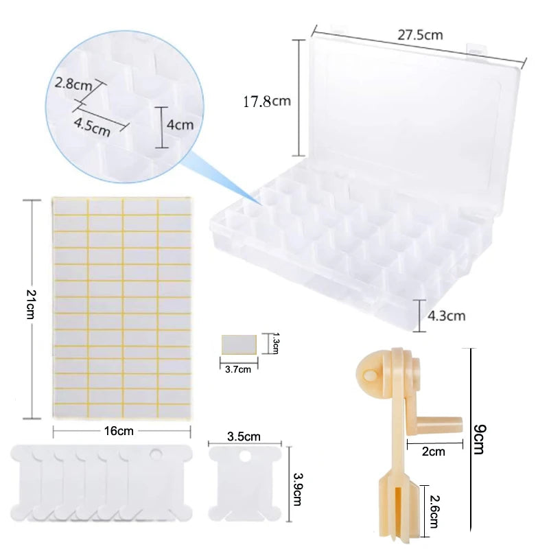 36-Grid Embroidery Floss Organizer Box Set