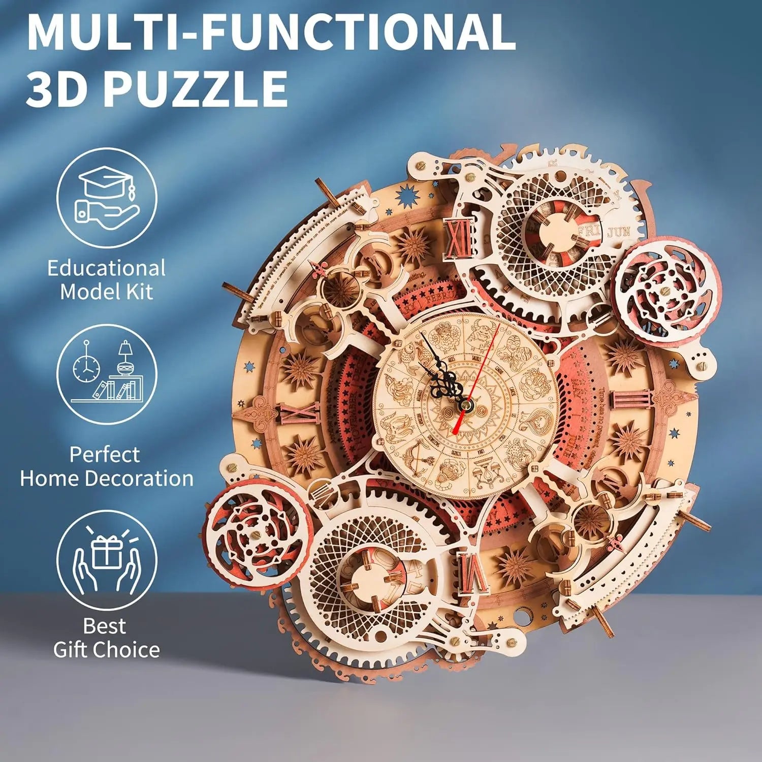 Robotime Steampunk Clock 3D Wooden Puzzle