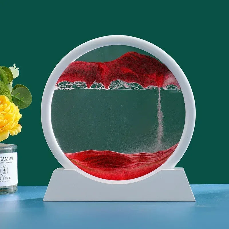 3D Moving Sand Art – Round Glass Deep Sea Quicksand Decor