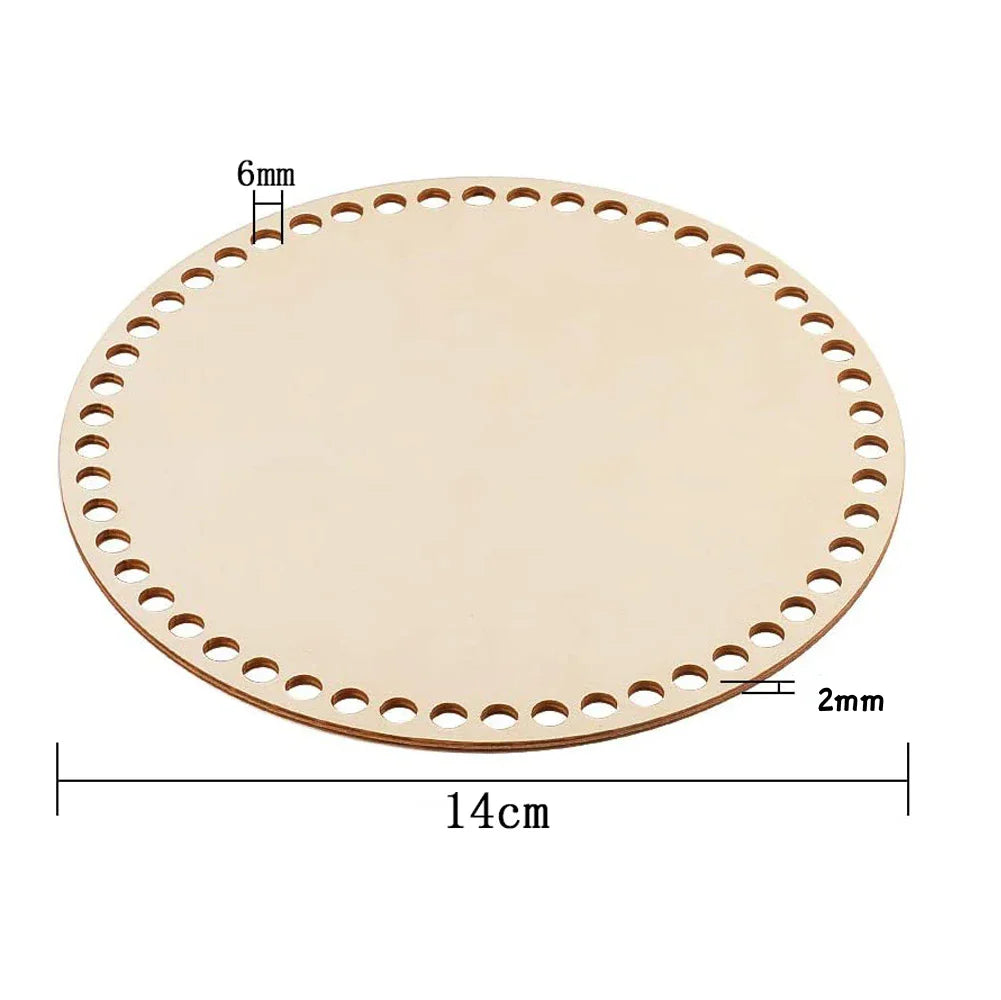2Pcs Wooden Basket Bottoms for Crochet and Weaving Crafts