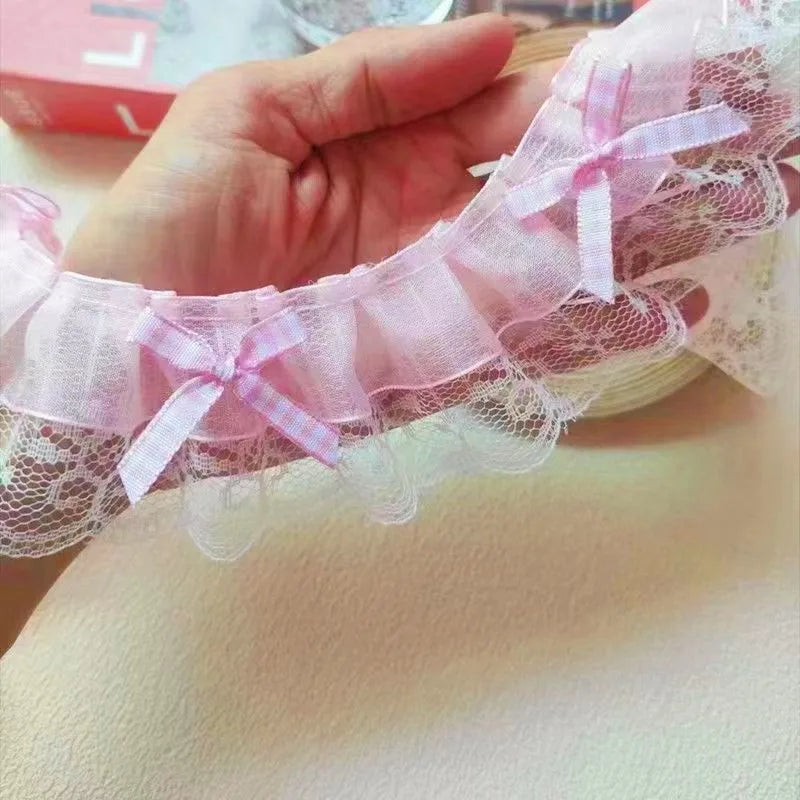 Plaid Bow Tie Lace Applique for DIY Crafts