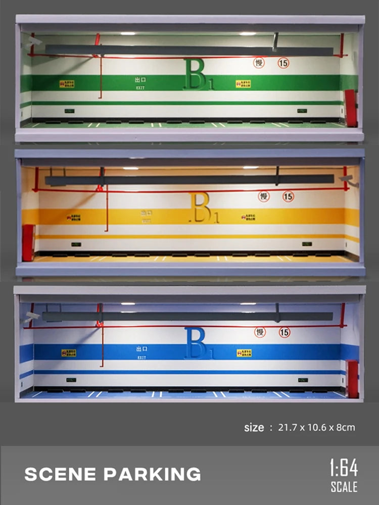 1/64 Scale Garage Model Scene with Lights – Diorama Decoration1/64 Scale Garage Model Scene with Lights – Diorama Decoration