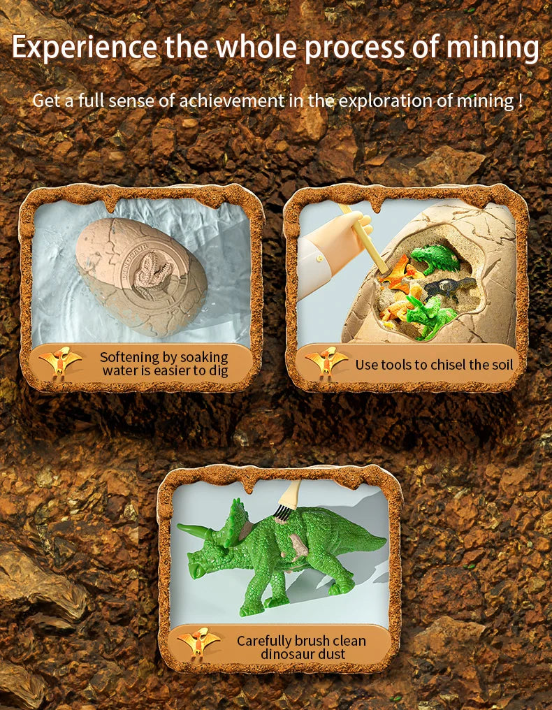 Dinosaur Egg Excavation Toy Fossil Dig Kit for Kids