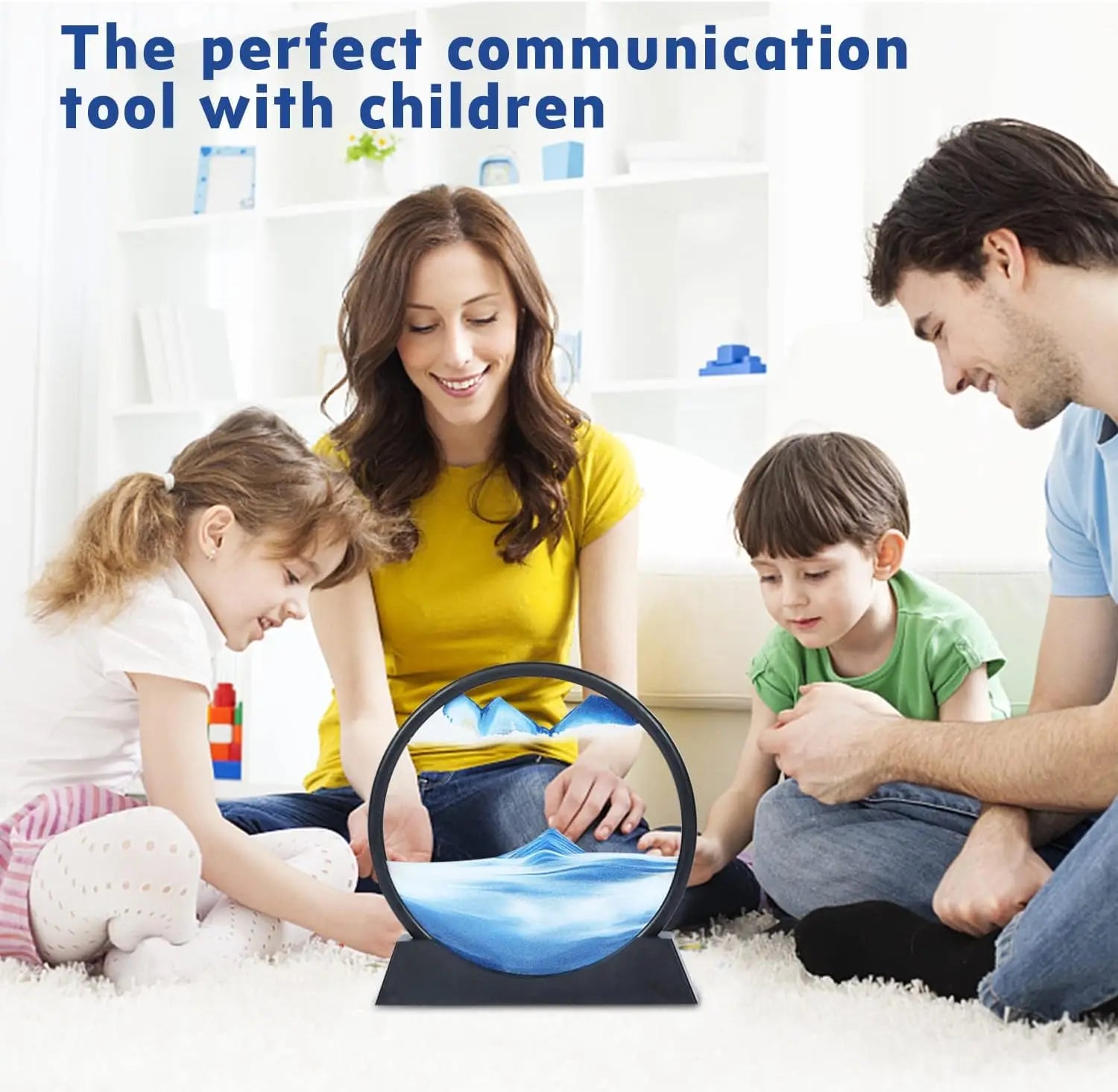 3D Moving Sand Art – Round Glass Quicksand Hourglass Decor