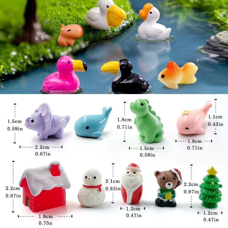 10Pcs Mini Animal Figurines Garden Decorations