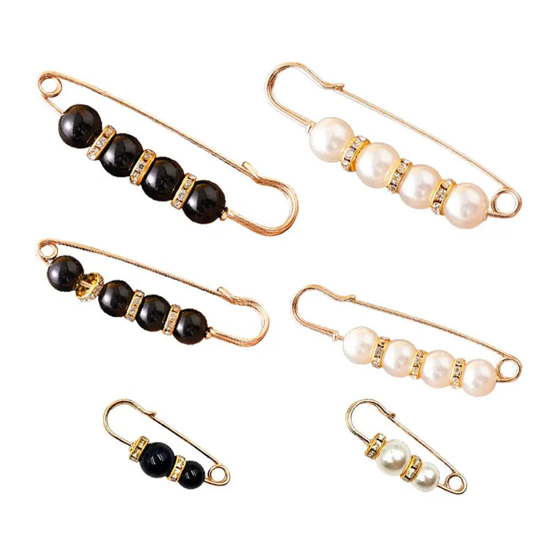 6pcs Adjustable Pearl Waist Pin Clips – DIY Apparel Accessories