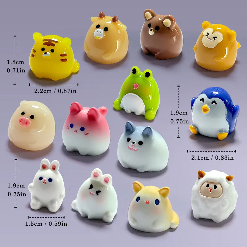 10Pcs Mini Animal Figurines Garden Decorations