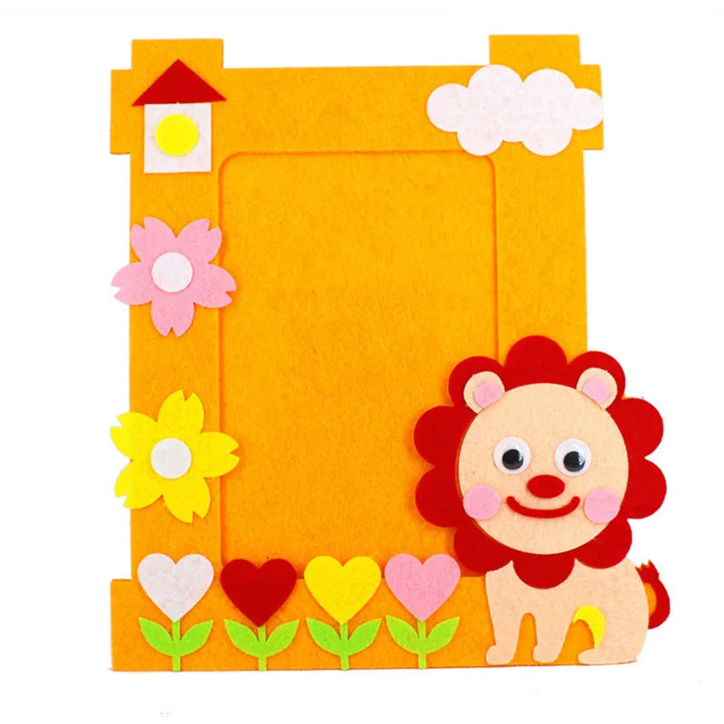 3Pcs DIY Cartoon Animal 6-Inch Photo Frame Craft Set for Kids