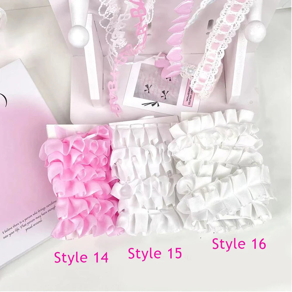 10pcs Plaid Lace Strips for DIY Sewing and Decor