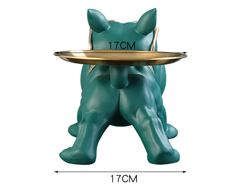 Bulldog Resin Figurine Storage Box for Home Decor