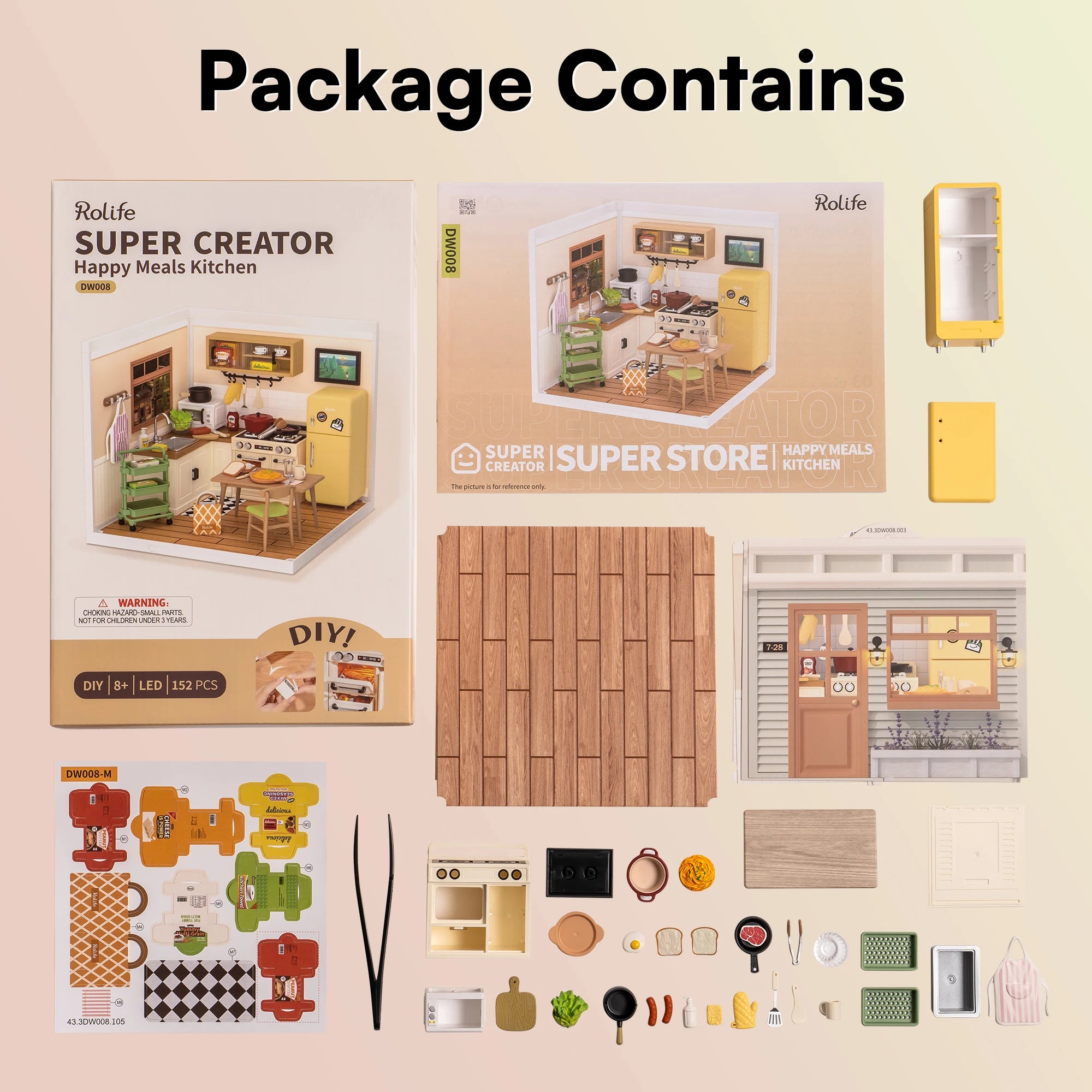 Robotime Rolife Mini Fast Food Kitchen DIY Model Kit