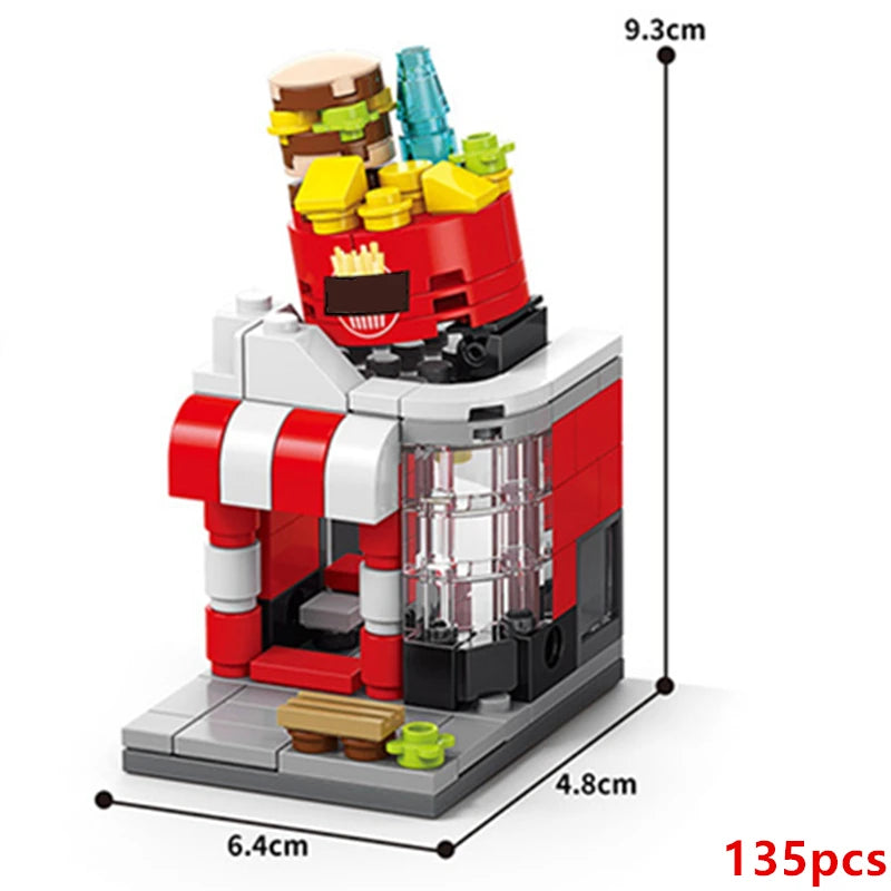Restaurant & Dessert Street View Building Blocks Kit