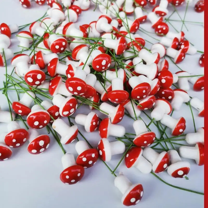 Mini Foam Mushroom Fairy Garden Decor for DIY Bonsai and Crafts