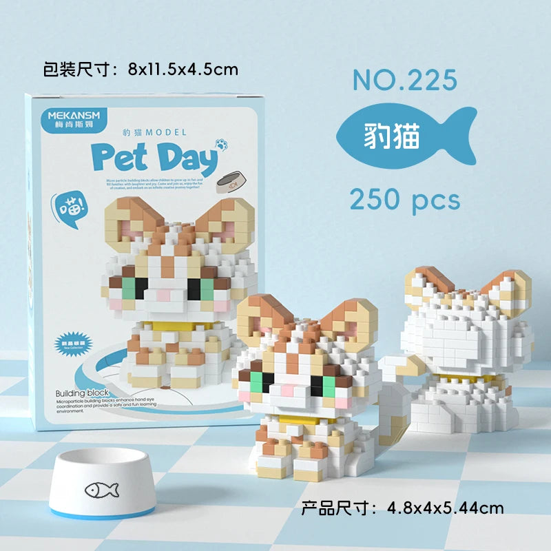HUIQIBAO Mini Pet Micro Building Blocks – Dog & Cat Models