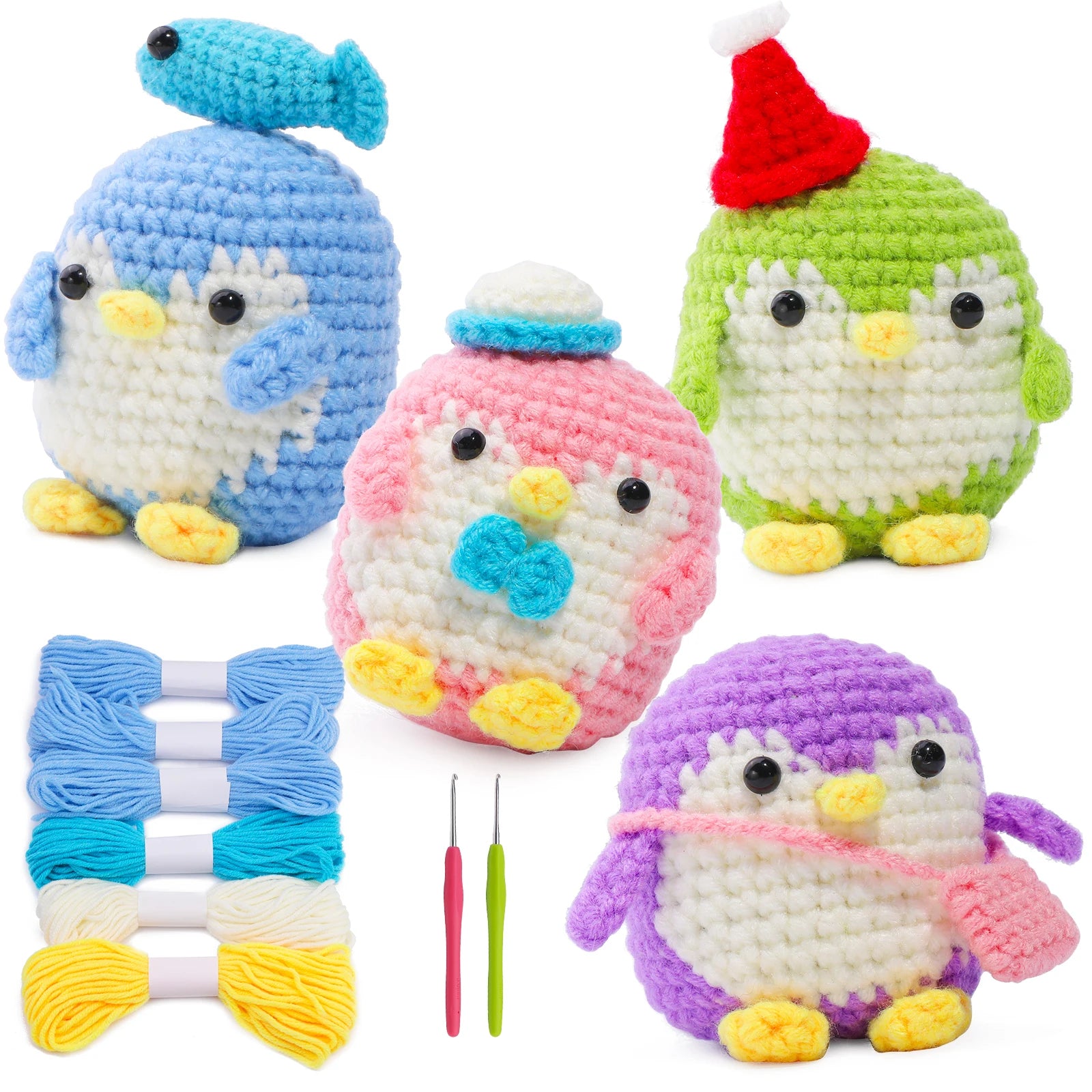 KRABALL Penguin Crochet Kit – Beginner Set with Video Tutorial