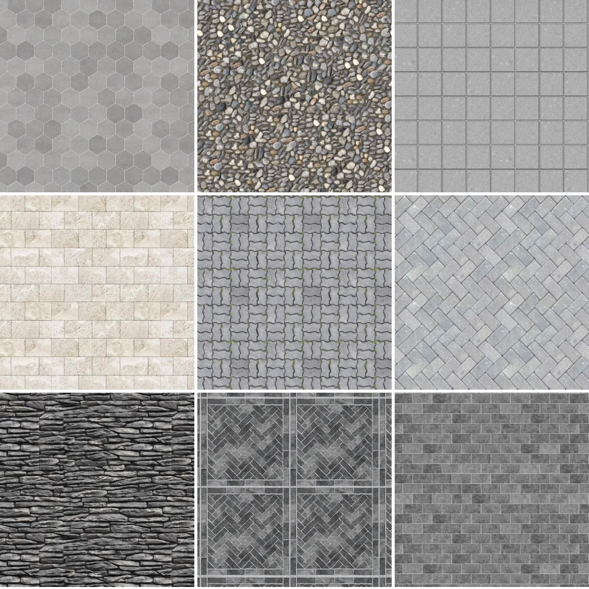 Miniature Road & Pavement Sticker Set (2pcs, 21x29cm)