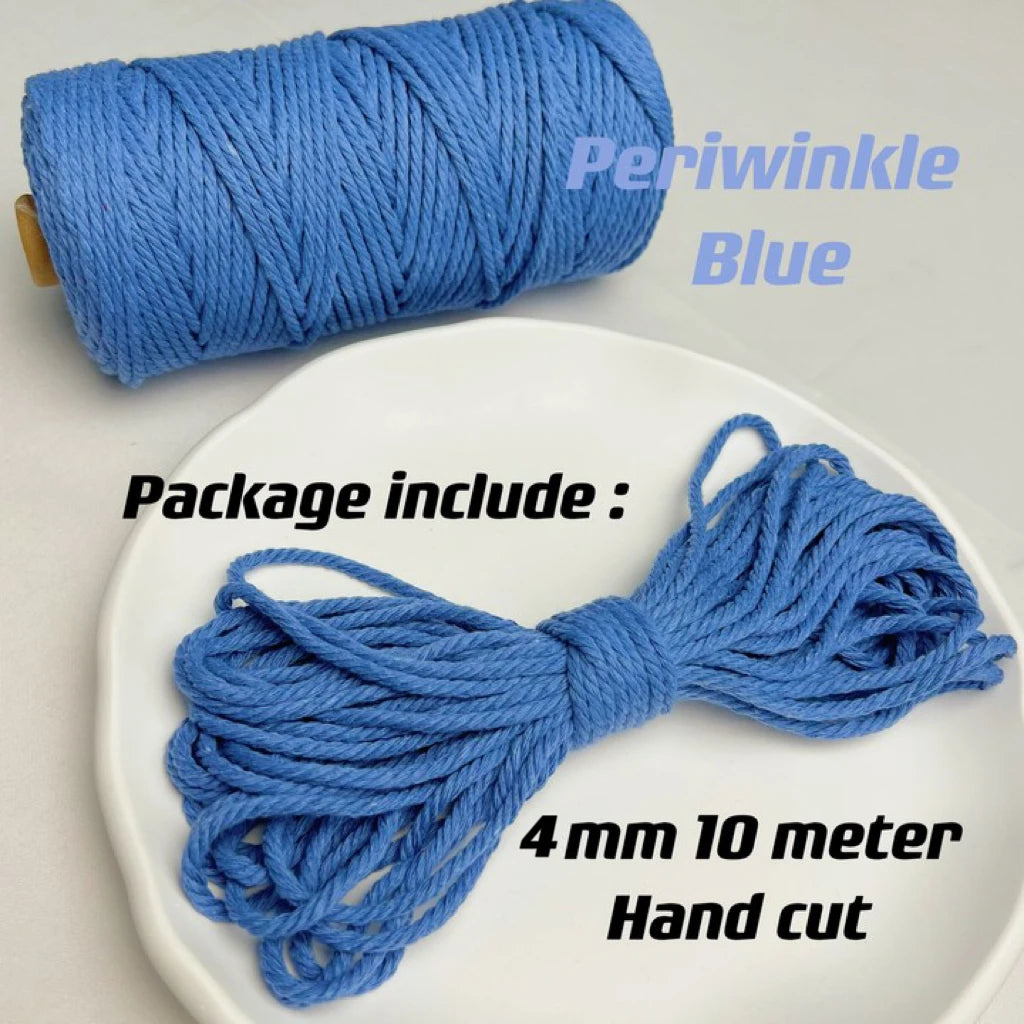 10m 4mm Braided Cotton Macrame Rope – Natural DIY Craft Cord