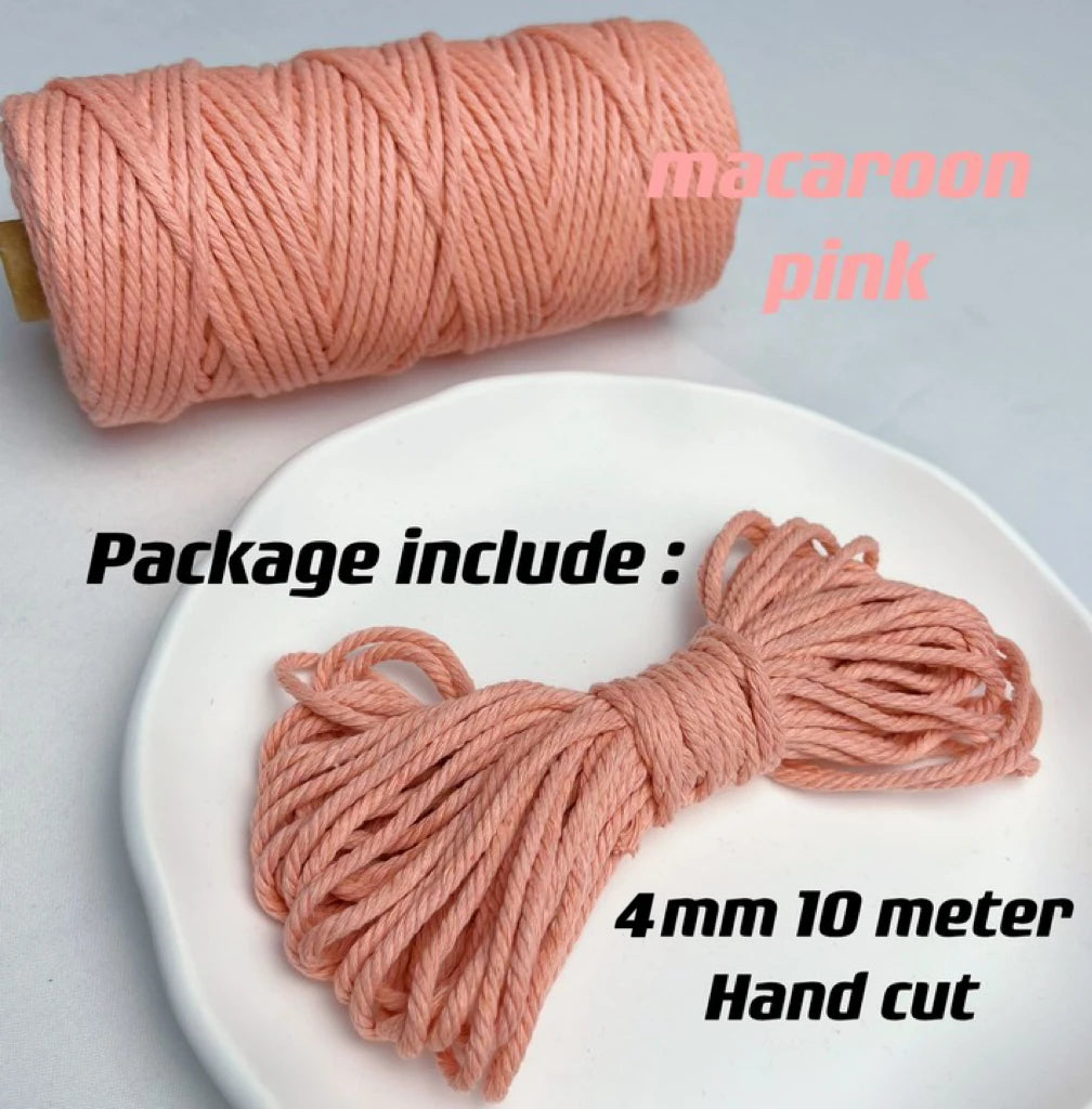 10m 4mm Braided Cotton Macrame Rope – Natural DIY Craft Cord