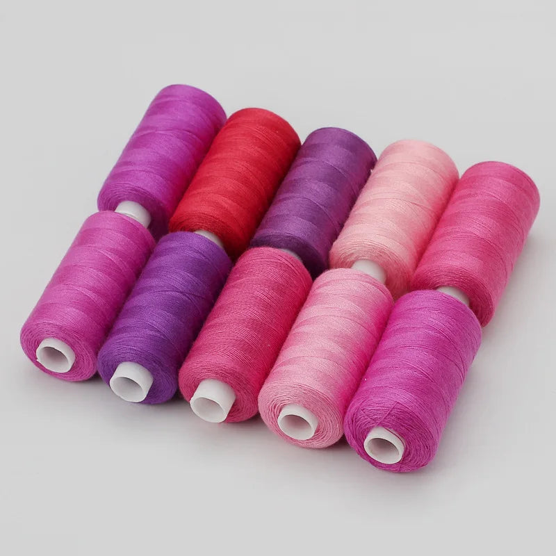 10-Color Polyester Sewing Thread Set – 400 Yards Each
