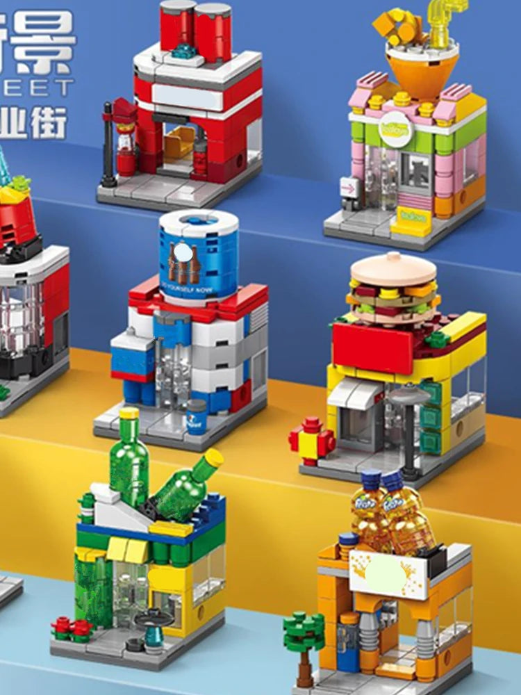 Restaurant & Dessert Street View Building Blocks Kit