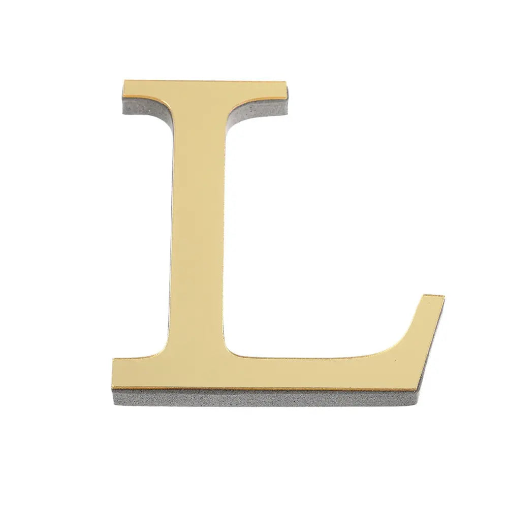 3D Mirror Acrylic Gold Letter Wall Stickers 10CM