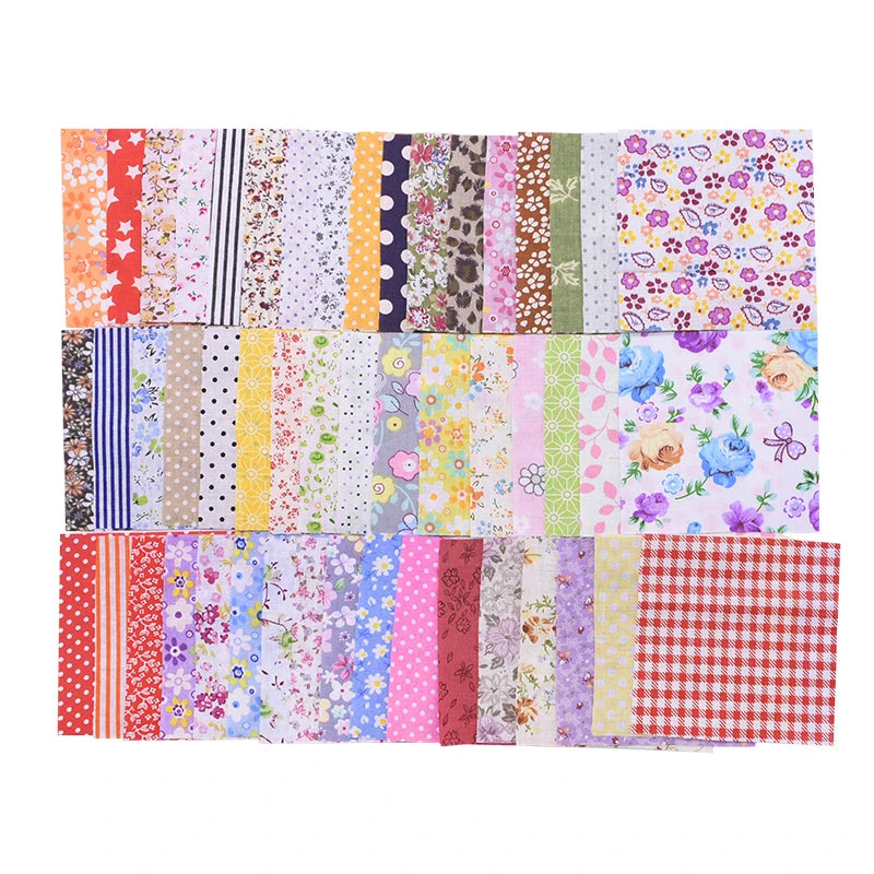 50PCS 10x10cm Floral Cotton Fabric Squares – Quilting Patchwork