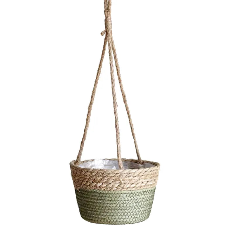 Jute Rope Macrame Hanging Planter Basket