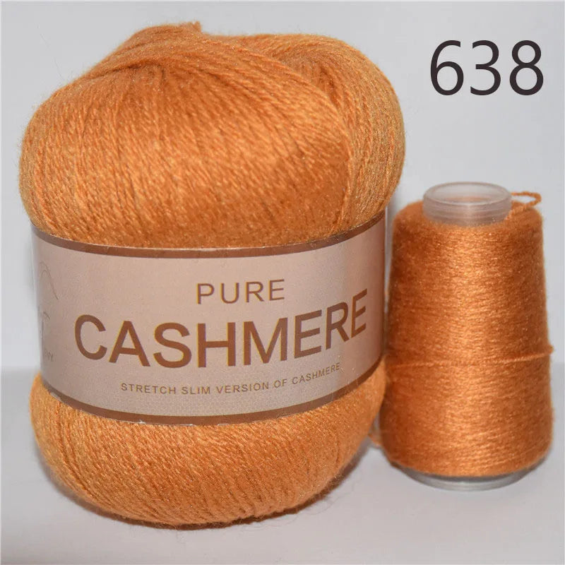 5pcs Pure Mongolian Cashmere Yarn – 3-Ply Worsted Hand Knitting Thread