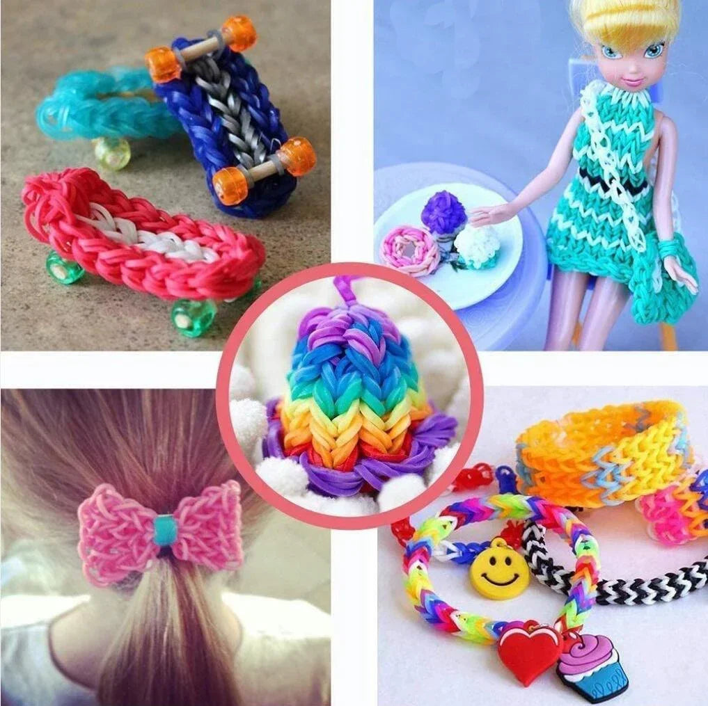 Double Color Rubble Loom Bands Bracelet DIY Jewelry Kit