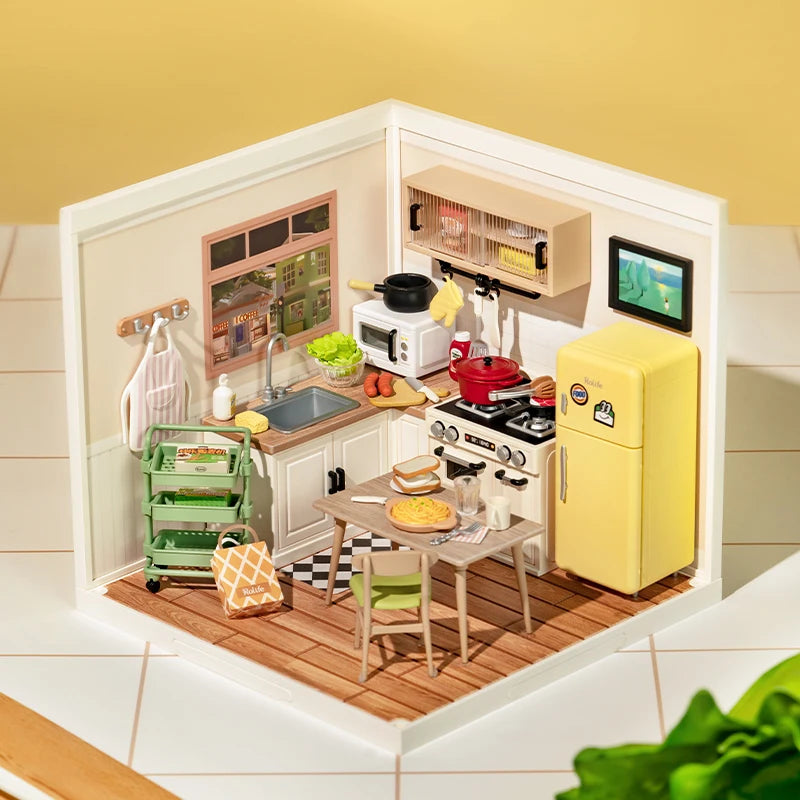 Robotime Rolife Mini Fast Food Kitchen DIY Model Kit