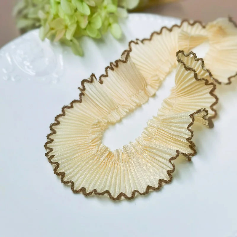 Chiffon Gold Thread Lace Trim for Sewing and Crafts