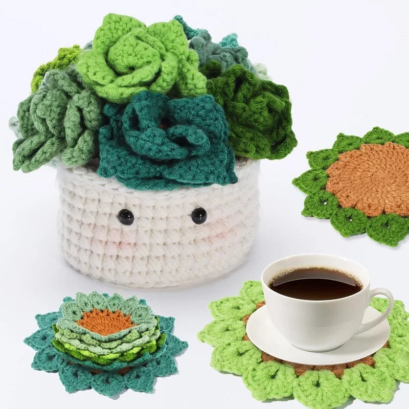 BUDDUR Beginner Crochet Kit of Flowers with Cotton Yarn and Instructions