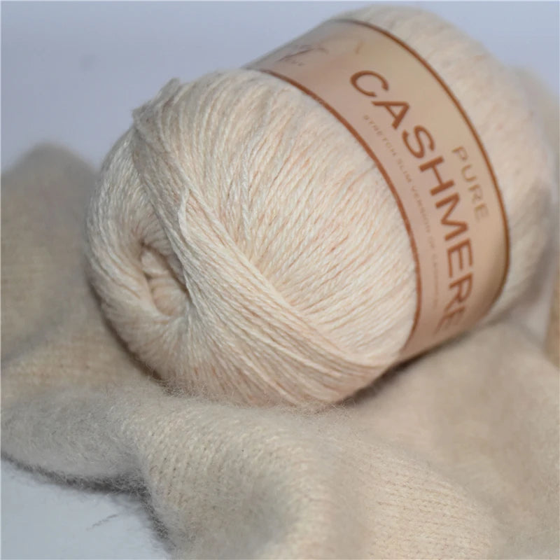 5pcs Pure Mongolian Cashmere Yarn – 3-Ply Worsted Hand Knitting Thread