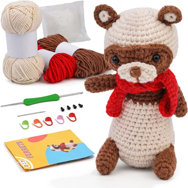 Animal Crochet Starter Kit for Beginners (Non-Finished, 10cm)