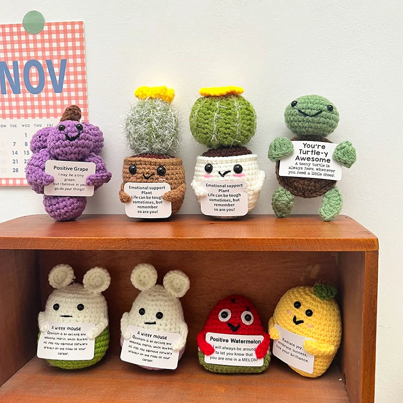 Positive Crochet Doll Kit – Handmade Gift with Affirmation Card