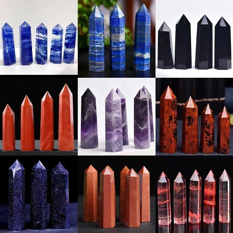 Crystal Stone Point Wands for Decor and Witchcraft