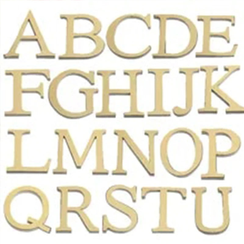 3D Mirror Acrylic Gold Letter Wall Stickers 10CM