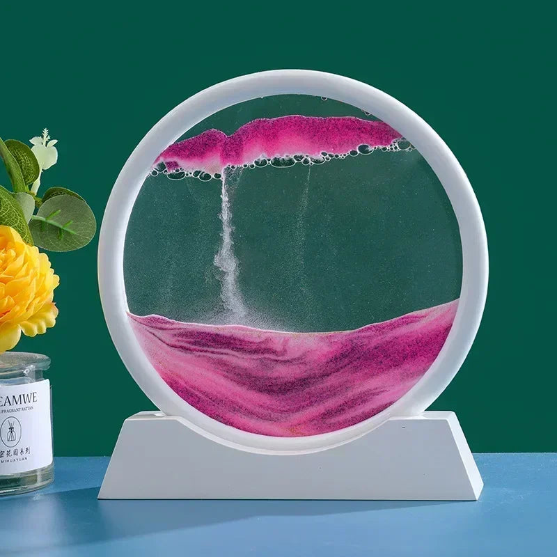 3D Moving Sand Art – Round Glass Deep Sea Quicksand Decor
