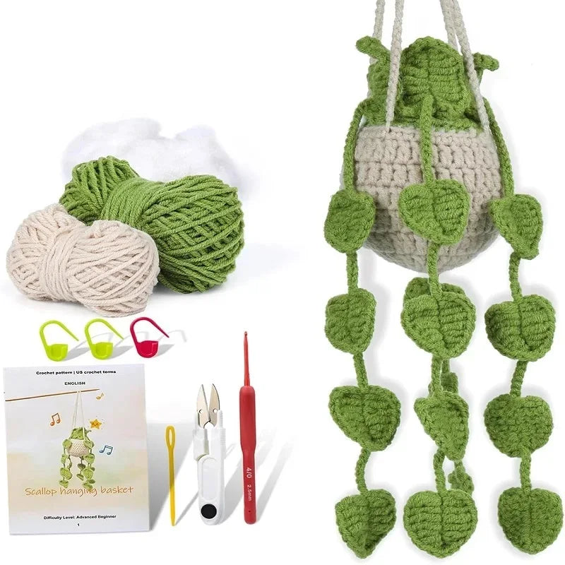 KRABALL Crochet Plant Hanger Kit – Beginner Set with Video Tutorial